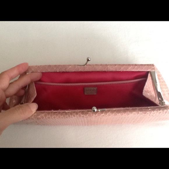 Rodo Python Skin Pink Clutch - Picture 2 of 4