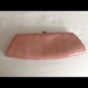 Rodo Python Skin Pink Clutch