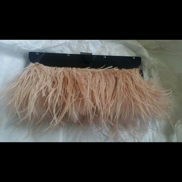 BCBG 100% Ostrich Feather Handbag