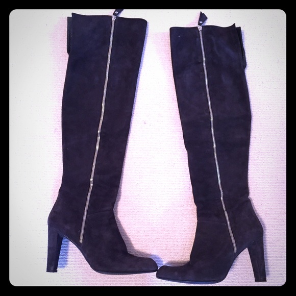 Sw knee high suede charcoal gray boots - Picture 1 of 4