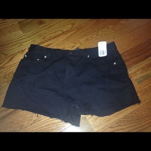 High waisted black Jean shorts