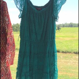 Size Medium blue lace dress: Worn once