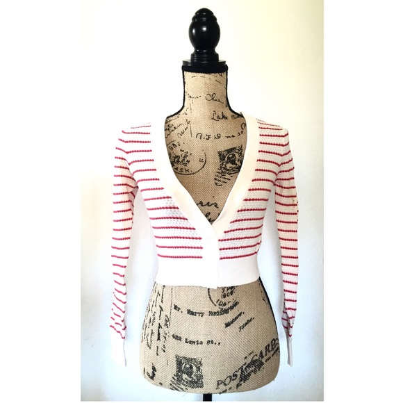 H&M Striped Crop Cardigan