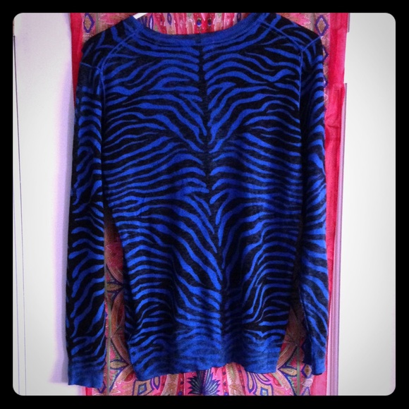 Vibrant blue tiger print shirt