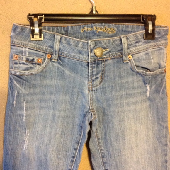American Eagle Destressed Boot Leg Jeans - Picture 2 of 3