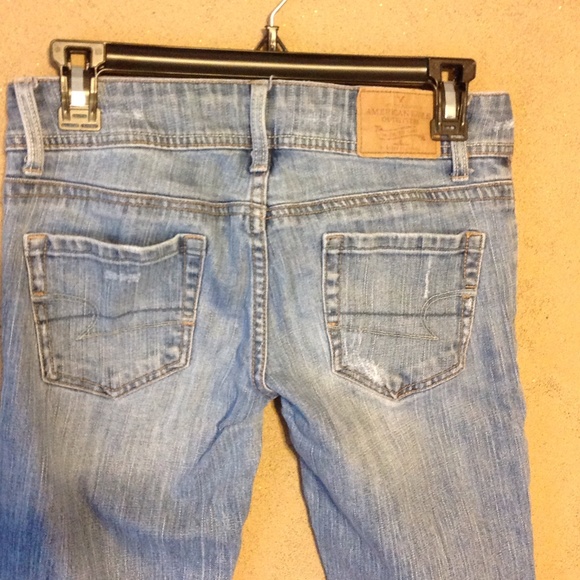 American Eagle Destressed Boot Leg Jeans - Picture 3 of 3