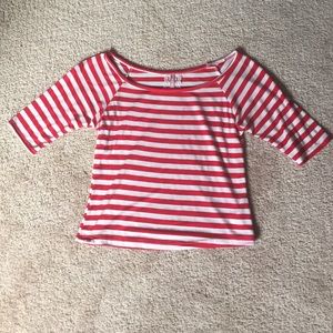 Red striped crop top
