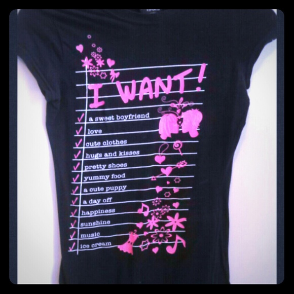 Black 'I Want!' T-Shirt
