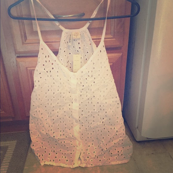 Holey white tank top