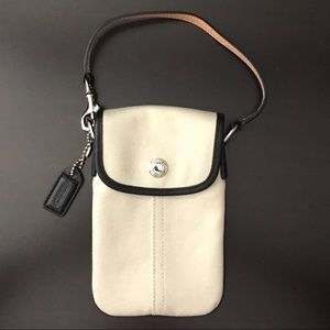 Authentic black & white COACH wristlet
