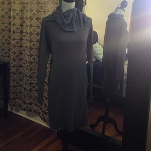 Size S cowl neck dress with zipper detailed bottom