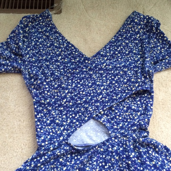 Cross back  blue skater dress- on hold