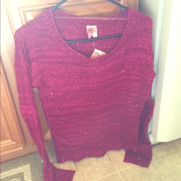 Purple sparkly knit top