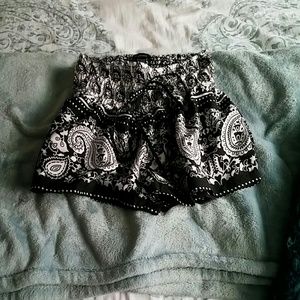 Black and White Printed Shorts