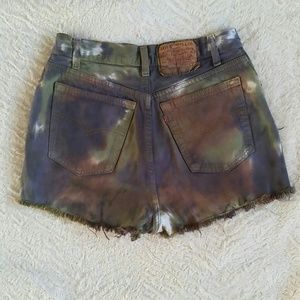 Dyed denim Levi cut offs