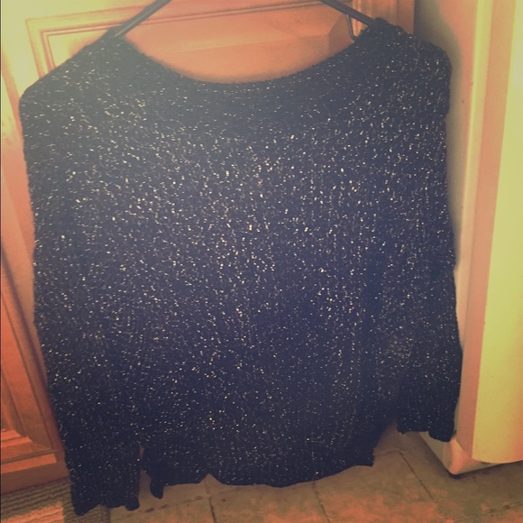 Black sparkly knit top