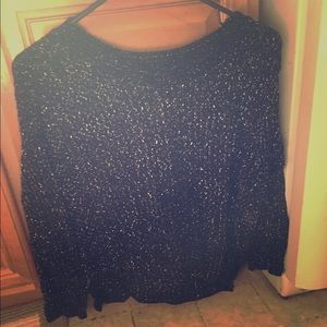 Black sparkly knit top