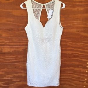 Ivory Lace Open-Back Dress