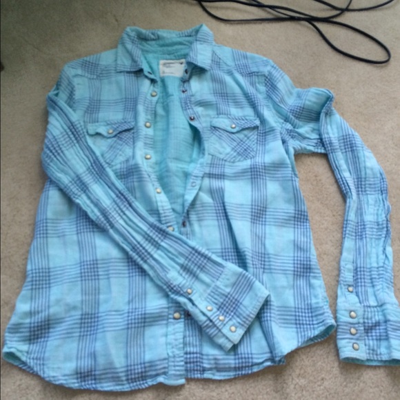 Blue American eagle outfitters plaid top