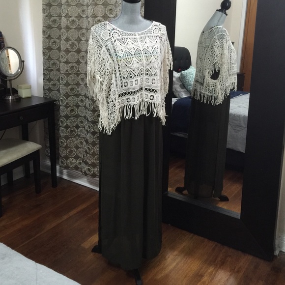 Size Small Chiffon Olive Green Skirt