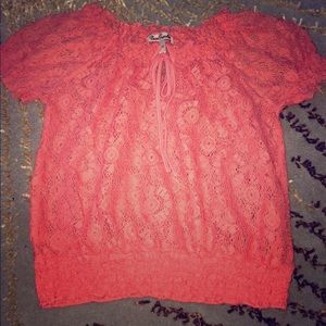 💄Coral knitted top
