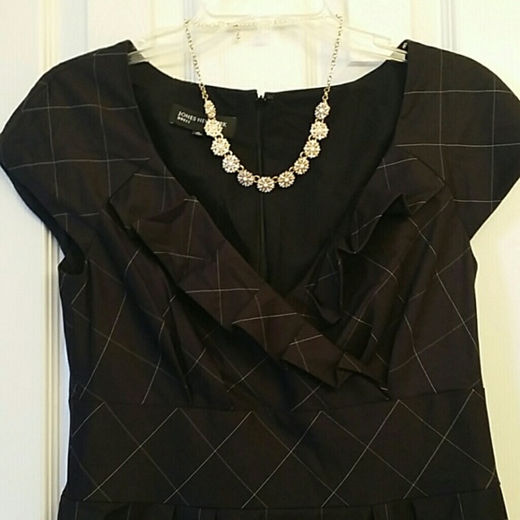 Black and White Pleated Dress