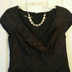 Black and White Pleated Dress