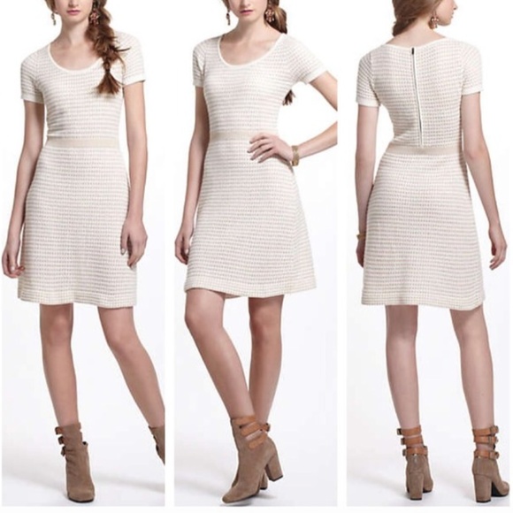 Anthropologie Gilt Grid Sweater Dress