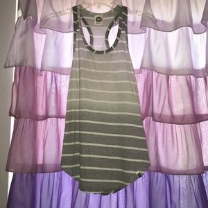 Razorback Grey Ombré Striped Tank Top
