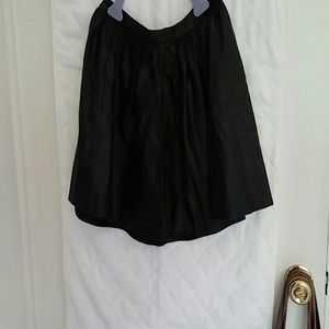 Black leather skater skirt