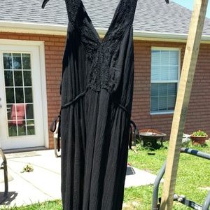 Plus size long black sundress