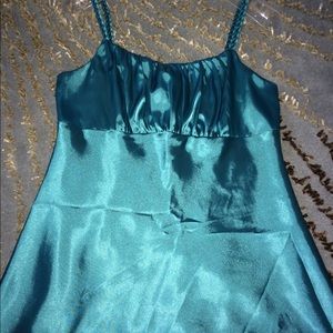 Teal silky top