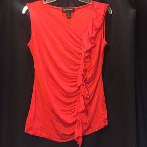 INC red ruffle top