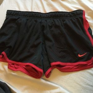 Nike medium black shorts with red mesh