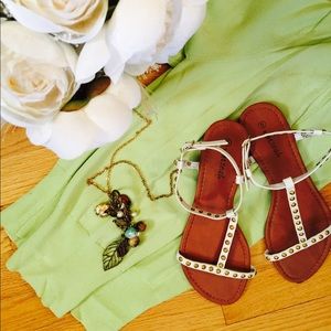 Wet Seal White Studded Gladiator Sandals Size 6