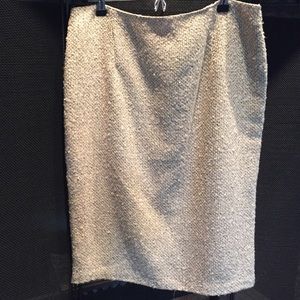 Beige tweed pencil skirt