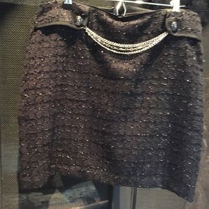 Black on black skirt with silver chain detail