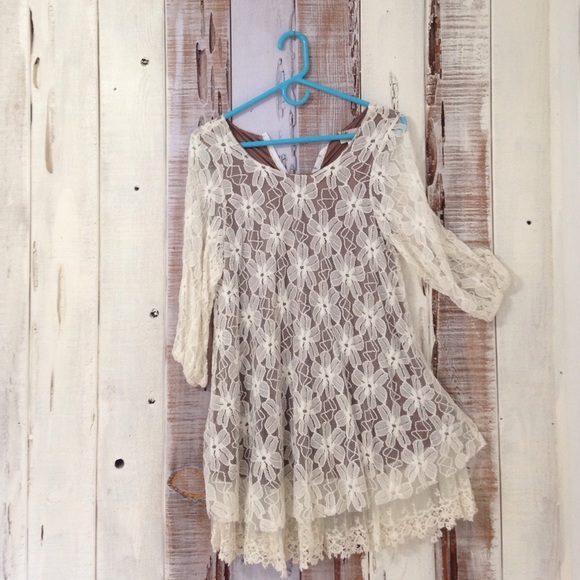 Boho Silk and Lace Dress
