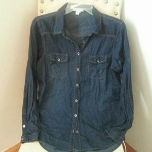 Denim shirt & Leopard flats