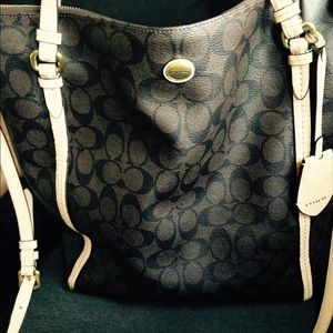 Brown and Tan Coach Satchel