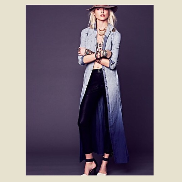 Free People Stripe Dip Dye Maxi