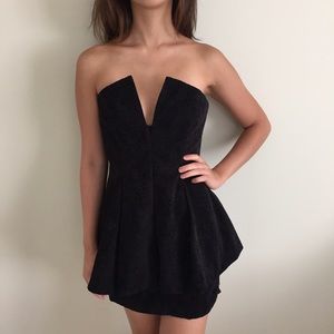 Navy Cameo peplum dress