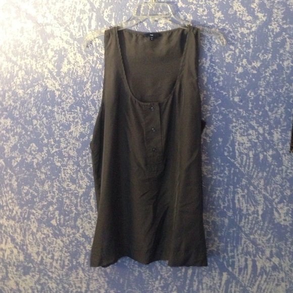 NWOT gap sleeveless dark grey silk top!