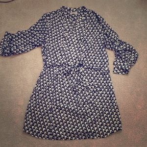 Black/White Bird Pattern Dress