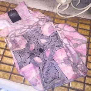 Last Day Sale!Vocal cross and angel wings tank top