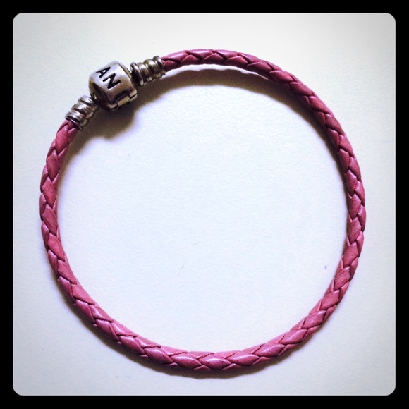 Pink leather pandora bracelet