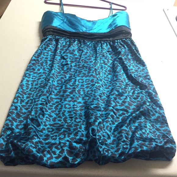 Blue cheetah print dress