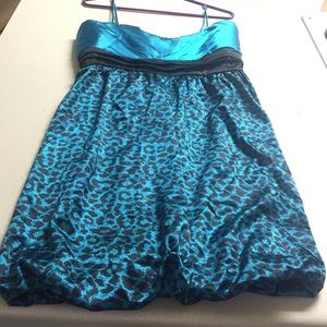 Blue cheetah print dress