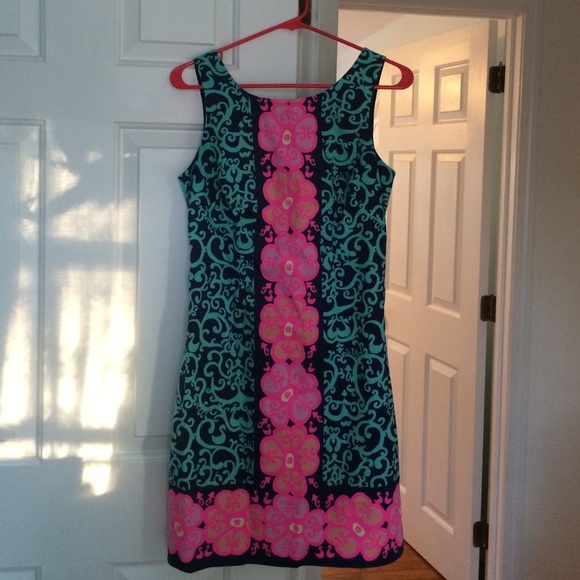 Lilly Pulitzer Delia Shift Dress Fountain Hopping - Picture 2 of 4