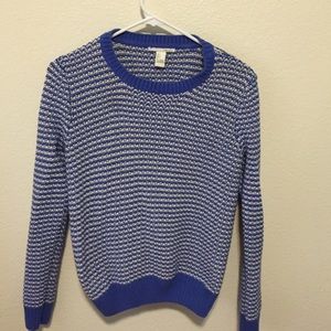 Blue and white sweater